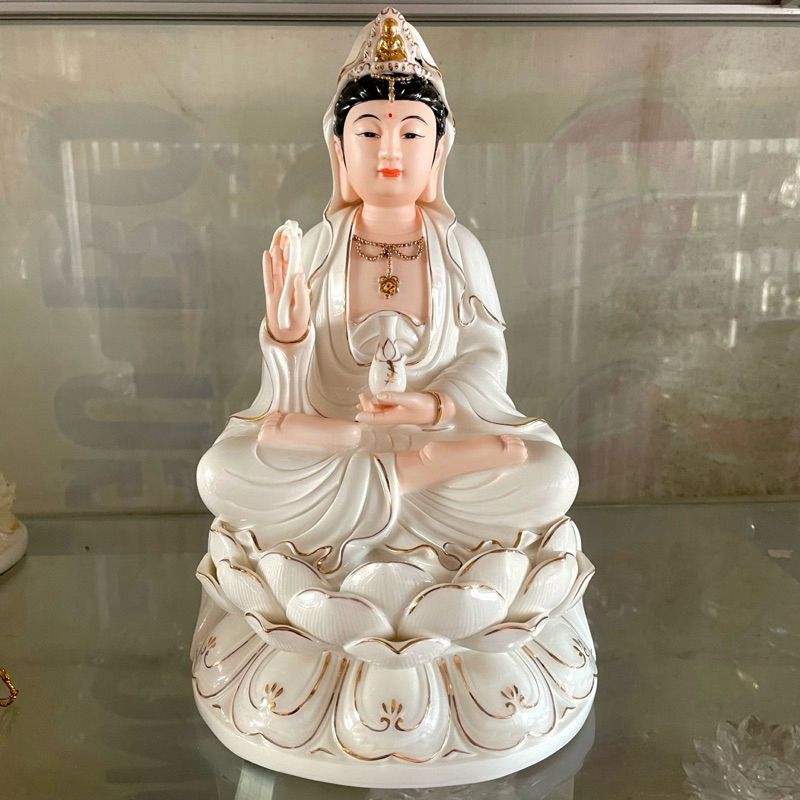 Tượng Quan Âm Bằng Sứ Đức Hoá 589 Cao 27cm - Đồ Thờ Vạn Phúc