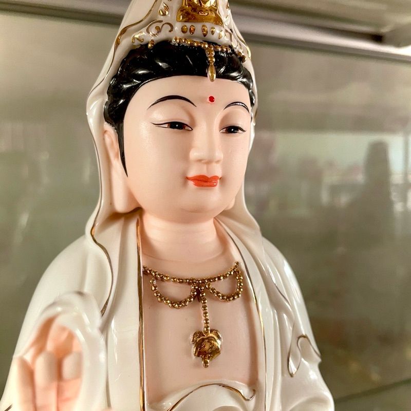 Tượng Quan Âm Bằng Sứ Đức Hoá 589 Cao 27cm - Đồ Thờ Vạn Phúc - Ảnh 3