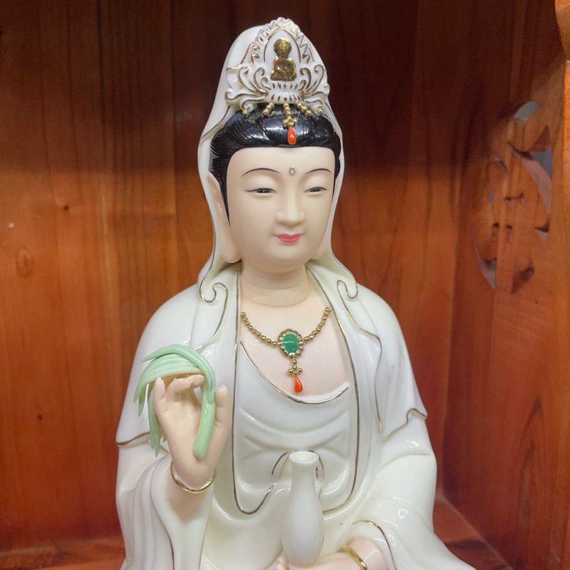 Tôn Tượng Quan Âm Phật Bà Chất Liệu Sứ Đức Hoá Cao 30cm - Đồ Thờ Vạn Phúc - Ảnh 7