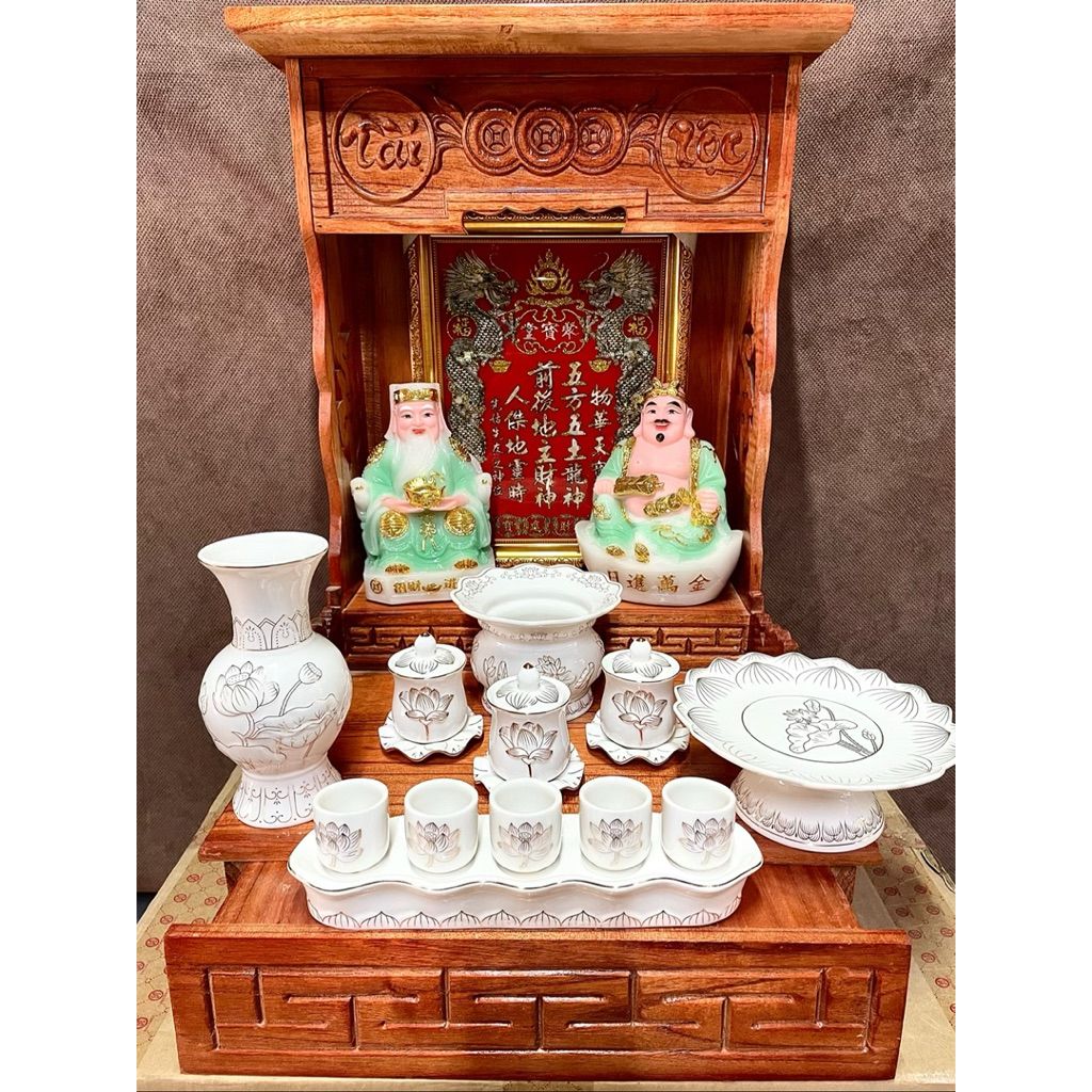 Ban Thờ Thần Tài Gỗ Xoan Kích Thước Ngang 42cm - Ảnh 5