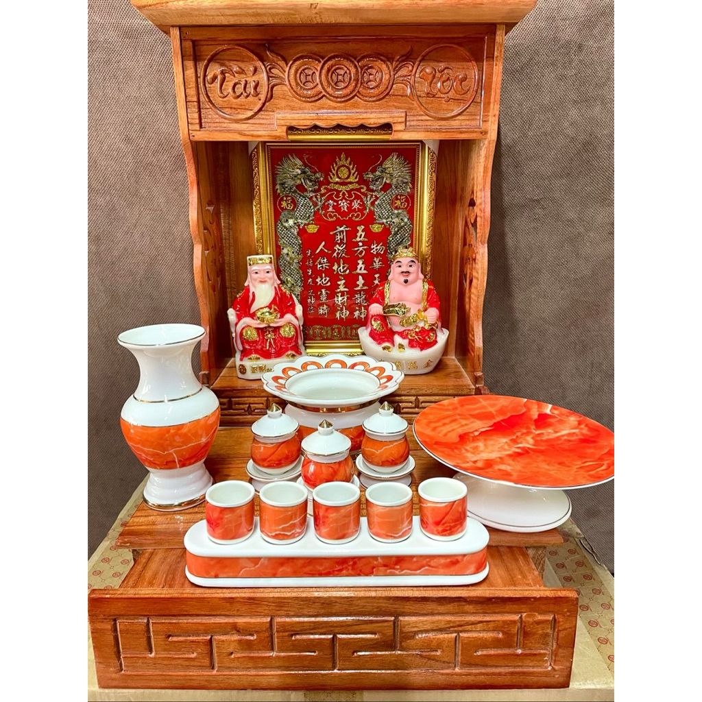 Ban Thờ Thần Tài Gỗ Xoan Kích Thước Ngang 42cm - Ảnh 6